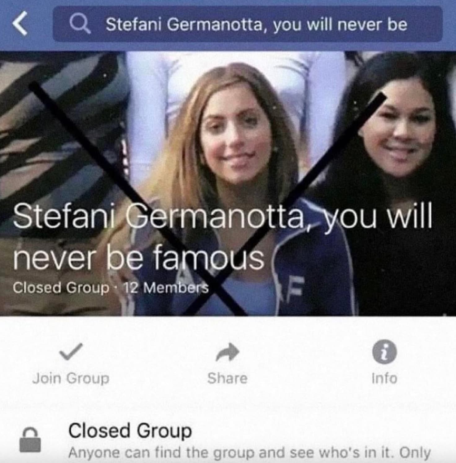 stefani germanotta you will never be famous facebook group -